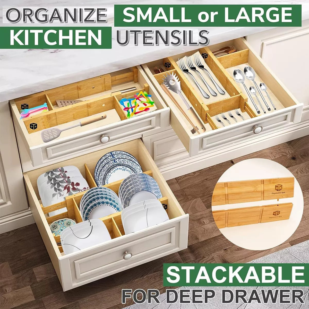 Organizador de Cajones Bambú · Natural